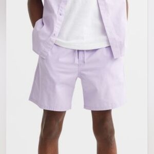 Regular Fit Purple Cotton Shorts